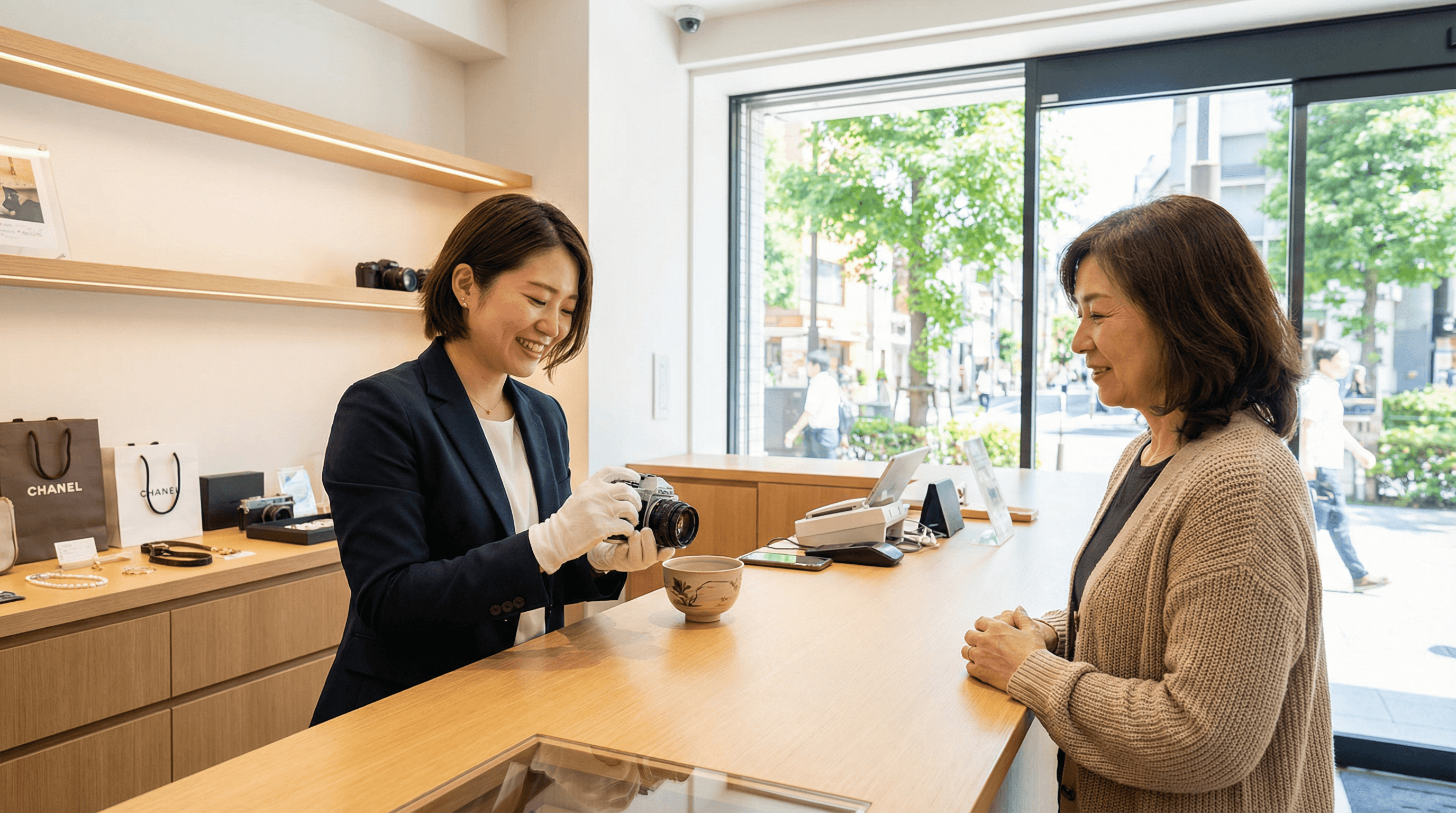 清潔感のある店舗カウンター